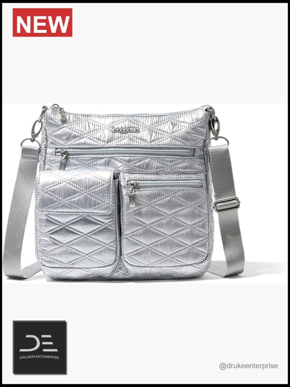 Nylon Crossbody Bag with RFID Blocking, Adjustable Strap